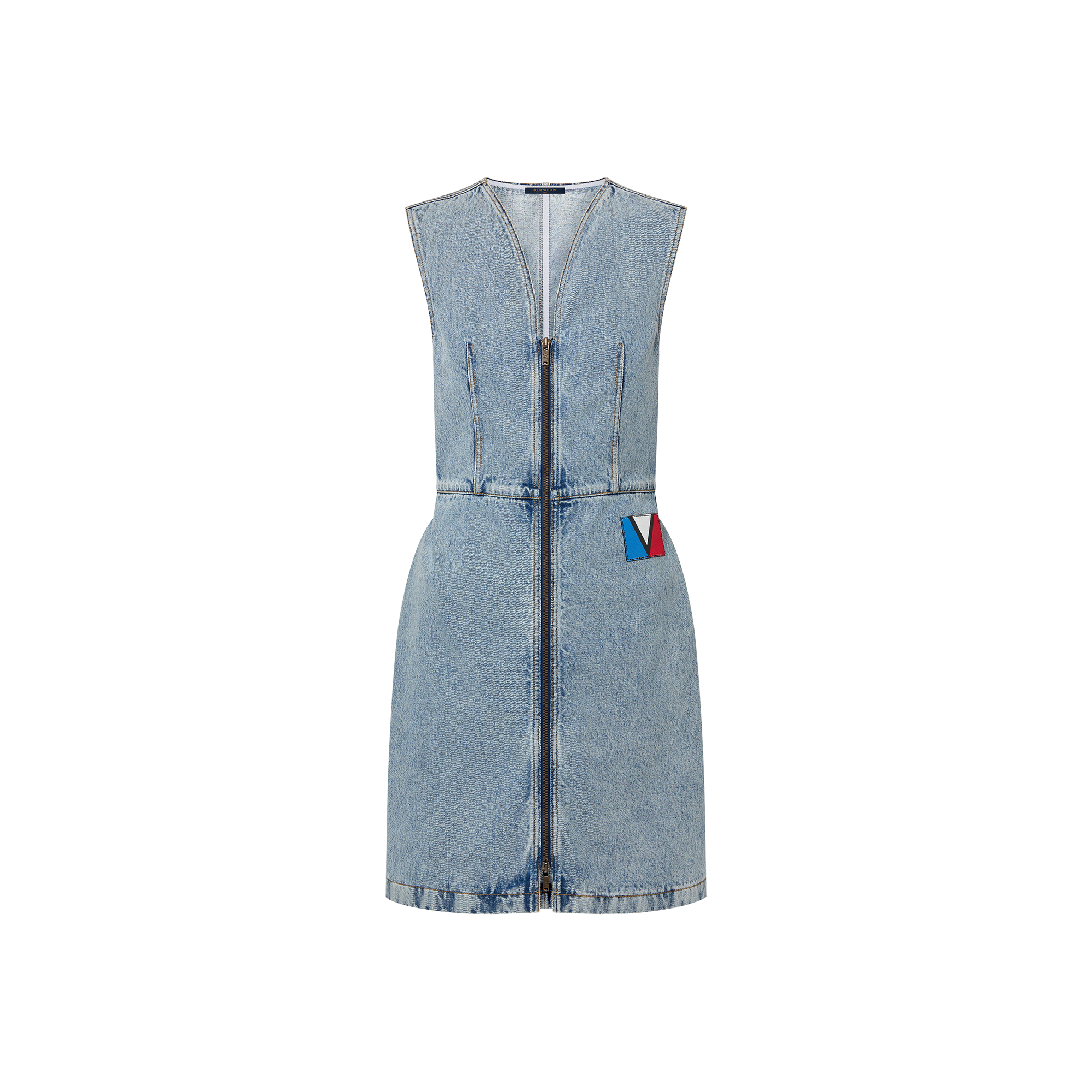 Zip front denim pinafore on sale dress